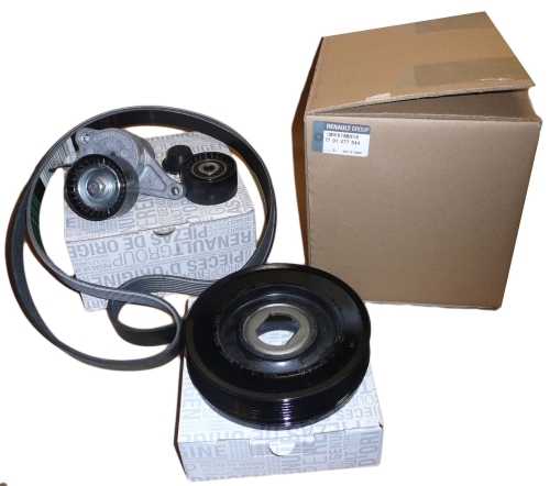 ZESTAW PASKA KLINOWEGO RENAULT LAGUNA III 2.0 DCI 7701477344 ORYGINAŁ