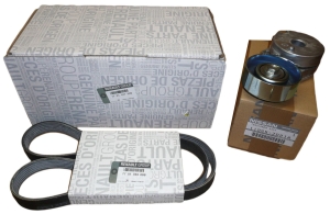 ZESTAW PASKA KLINOWEGO RENAULT CLIO III LAGUNA III 2.0 16V 7701477526 ORYGINAŁ