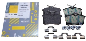 KLOCKI HAMULCOWE RENAULT CLIO III MEGANE III TYŁ 7701207484 ORYGINAŁ