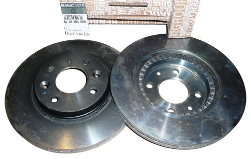 TARCZE HAMULCOWE KPL. RENAULT KANGOO LOGAN PRZÓD 8201464598 ORYGINAŁ