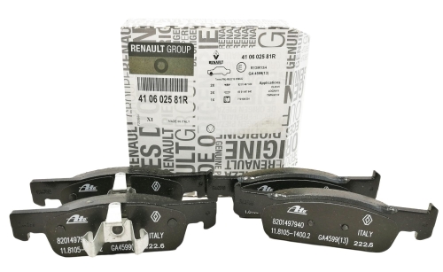 KLOCKI HAMULCOWE RENAULT CLIO IV DACIA LOGAN II PRZÓD 410602581R ORYGINAŁ