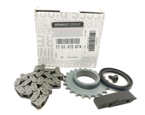 ZESTAW NAPRAWCZY POMPY OLEJU ŁAŃCUCH RENAULT 7701472674 ORYGINAŁ