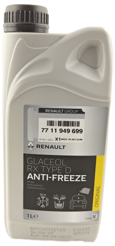 PŁYN DO CHŁODNIC RENAULT GLACEOL RX D 1L KONCENTRAT ORYGINAŁ 7711949699
