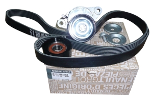 ZESTAW PASKA KLINOWEGO DACIA DUSTER LOGAN 1.6 16V 117206746R ORYGINAŁ