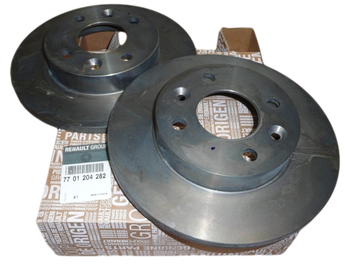 TARCZE HAMULCOWE KPL. RENAULT CLIO II THALIA I PRZÓD 7701204282 ORYGINAŁ