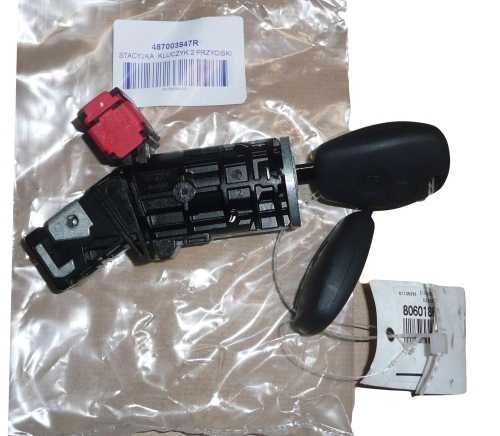 STACYJKA Z KLUCZYKIEM RENAULT TRAFIC III TWINGO III 487003947R ORYGINAŁ